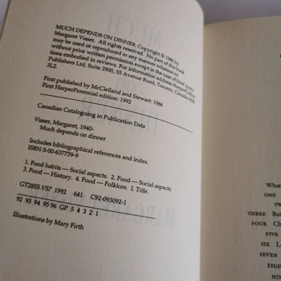 1992 Much Depends on Dinner by Margaret Visser, Table Manners Etiquette History - Picture 3 of 6